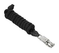 Start Longe pour cheval 2 m - Sécurité et confort - Crochet de panique pour les urgences - Matériau tressé doux et robuste et élégant - Noir - Crochet de panique