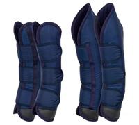 Start Lot 4 guêtres de Transport Cheval - Protection maximale articulations, Nylon renforcé, intérieur Polaire Douce, Fermeture Velcro sûre, Confort & sécurité trajets (Full, Bleu foncé)
