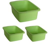 START MACHIAVELLI bassin rectangulaire vert en plastique de capacité 10L Bac multi-usages dimensions 42 x 31 x 15,5 cm (Lot de 3)