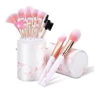START MAKERS 16 PCs Pinceau Maquillage en Marbre Rose Professionnelle Kit pour Fond De Teint, Blush, avec Masque Silicone et Pot