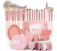 Start Makers Kit de 36 Pinceaux de Maquillage Professionnel, Set Complet avec Eponges, Houppettes et Trousse pour le Visage et les Yeux