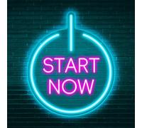 Start Now Signe de néon USB dimmable pour décor de fond mural Commencez maintenant Illuminer Signe de néon pour la salle de sport de bureau à la maison pour les entrepreneurs Graduation 11.02*13.39In