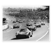 Start of the Le Mans 24 Hours, France, 1964 Poster 130 x 100 cm Noir et blanc Tableaux Décoration murale