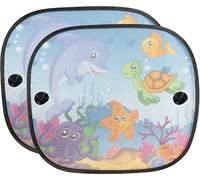 Start Paire de Rideaux latéraux pour Voitures de mer avec ventouses Pratiques et Confortables, Poulpe, Tortue, Dauphin