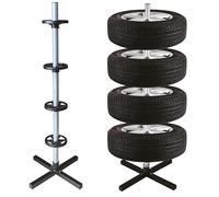 Start Porte-pneus de Voiture Vertical avec 4 entretoises incluses - Structure Stable et Durable Peu encombrante pour Un Rangement ordonné des pneus