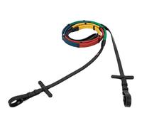 Start Rênes d'entraînement colorées en caoutchouc antidérapant avec segments de couleur pour débutants (multicolore, plein (demi-sang)