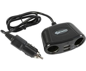 Start Répartiteur allume-cigare bidirectionnel avec USB-A + USB-C - Adaptateur de voiture à charge rapide pour smartphones, tablettes et appareils électroniques