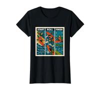 Start Roll Finish Kayak Cross T-Shirt Graphique avec Valeur, Femme, Noir, S