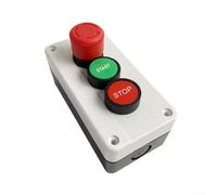 Start Stop Exigent Boîte à boutons poussoirs d'arrêt 3 en 1, trou de 22 mm de diamètre, contacts 2NC+1NO, pour relais de contacteur de démarreur magnétique, 134 × 68,5 × 50,5 mm