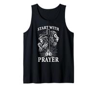 Start with Prayer Minimal Christian Praying Citation Débardeur