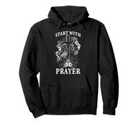Start with Prayer Minimal Christian Praying Citation Sweat à Capuche