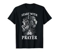 Start with Prayer Minimal Christian Praying Citation T-Shirt
