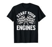 Start Your Engines Costume de Voiture de Course Vintage à Carreaux T-Shirt
