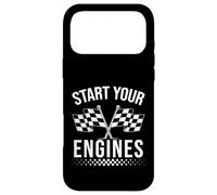 Start Your Engines Drapeau à Carreaux Vintage Motif Voiture de Course Coque pour iPhone 17 Pro Max
