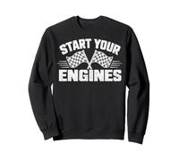 Start Your Engines Vintage Check Flag Race Car Costume Sweatshirt