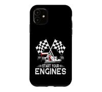 Start Your Engines Voiture de Course Vintage à Carreaux Coque pour iPhone 11