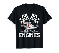 Start Your Engines Voiture de Course Vintage à Carreaux T-Shirt