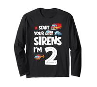 Start Your Sirens I am 2 Ans 2nd Birthday Kid Manche Longue