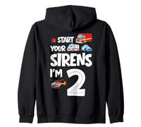Start Your Sirens I am 2 Ans 2nd Birthday Kid Sweat à Capuche