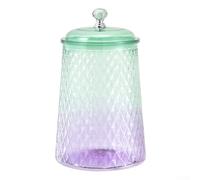 Startbuymore Bocal de rangement en verre de cristal de qualité alimentaire avec texture diamant en relief et couvercle hermétique, parfait pour organiser des collations, des bonbons et des essentiels