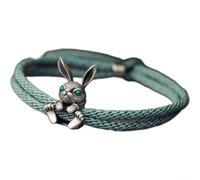 Startbuymore Charmant bracelet lapin fabriqué en polypropylène doux pour un port confortable pendant les vacances de printemps, les événements en plein air et l'utilisation quotidienne (vert)