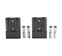 Startbuymore Connecteur de câble électrique 50 A 600 V pour batteries de chariot élévateur avec contacts argentés plaqués cuivre pour une utilisation durable (noir)