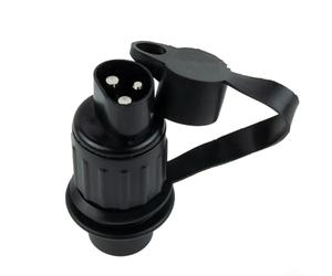 Startbuymore Connecteur électrique 12 V 3 broches avec joint d'étanchéité en silicone pour remorque et caravane compatible avec frein, clignotants et circuits d'alimentation auxiliaires