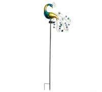 Startbuymore Décoration de jardin Outdoo - En métal - Motif paon - Décoration d'extérieur à énergie solaire - 110 x 37,5 cm - Pour jardin, chemin, pelouse, terrasse, affichage nocturne