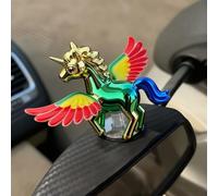 Startbuymore Décoration de voiture avec cheval volant avec ailes dynamiques du vent, matériau ABS résistant aux intempéries et base ferme pour une utilisation à long terme sur véhicule (queue bleue)