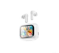 Startbuymore Écouteurs intra-auriculaires sans fil 5.4 avec contrôle tactile intelligent traduction et suppression active du bruit coque ABS son stéréo blanc noir pour voyage, travail, apprentissage