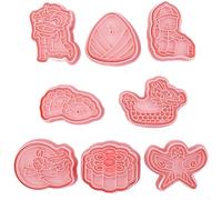 Startbuymore Ensemble d'outils de pâtisserie chinois avec 8 formes uniques d'art populaire pour biscuits faits maison et bonbons décoratifs