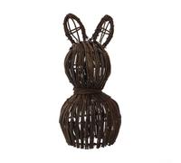 Startbuymore Figurine de lapin de Pâques en osier naturel tissée à la main pour la maison, le jardin, la cour et l'affichage saisonnier dans les espaces de vie et les zones extérieures (petite taille