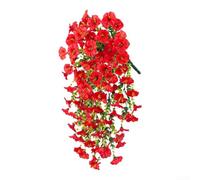 Startbuymore Guirlande artificielle Morning Glory conçue pour un affichage à long terme, 75 cm de long, arrangement à 5 branches, polyéthylène traité UV pour une stabilité extérieure (H)