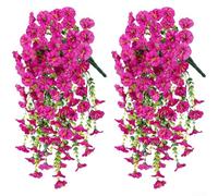 Startbuymore Guirlande artificielle Morning Glory conçue pour un affichage à long terme, 75 cm de long, arrangement à 5 branches, polyéthylène traité aux UV pour une stabilité extérieure (E)