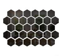 Startbuymore Lot de 32 panneaux muraux hexagonaux en acrylique avec dos autocollant, pour décoration murale à faire soi-même sur des surfaces lisses comme les murs, les portes, et (noir)
