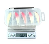 Startbuymore Lot de 5 leurres de pêche lumineux en ABS avec crochets métalliques pour bar, maquereau, saumon et autres espèces de poissons, poids total 56 58 g (boîtes de 5 g)