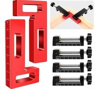 Startbuymore Lot de 6 pinces d'angle en aluminium pour le travail du bois avec géométrie carrée de 90 degrés pour un serrage précis à angle droit dans les cadres et les armoires