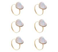 Startbuymore Lot de 6 ronds de serviette en forme de cœur plaqués or fabriqués à partir d'alliage de zinc, parfaits pour une utilisation dans un restaurant et un hôtel avec un intérieur lisse qui