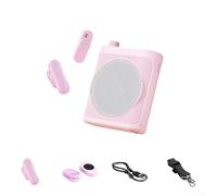 Startbuymore Microphone portable sans fil avec double micros cravate BT5.3 Technologie 25H Batterie jusqu'à 20 Hz-20 KHz SNR ≥ 75 dB Noir Blanc Rose Violet Pour enseignants de yoga, enseignants