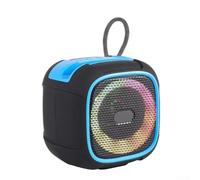 Startbuymore Mini lecteur de musique portable sans fil BT haut-parleur Hi-Fi BT5.3 RGB lumière ABS maille en acier compact 11 x 8,8 x 11 cm Orange Bleu Vert TF USB FM pour voyage bureau pique-nique (2