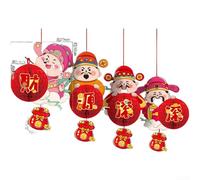 Startbuymore Ornement à suspendre en papier cheval 2026 avec structure nid d'abeille et symboles chinois traditionnels de bon augure pour décoration de magasin et affichage festif (B)