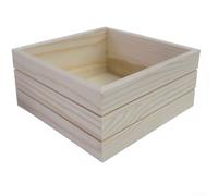 Startbuymore Plateau en bois robuste conçu pour organiser les plantes d'intérieur avec une forme carrée contemporaine et un bord raffiné (15 x 15 x 7 cm)
