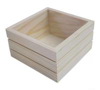 Startbuymore Plateau en bois robuste conçu pour organiser les plantes d'intérieur avec une forme carrée contemporaine et un bord raffiné (10 x 10 x 5,5 cm)