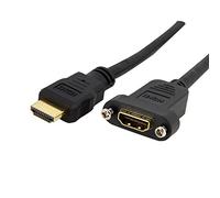 StarTech.com Adaptateur HDMI 1m - Câble HDMI 4K30Hz Haut Débit pour Montage sur Panneau - Bande Passante 10.2 Gbps - HDMI 4K à HDMI F/M - Câble de Connexion pour Montage sur Panneau HDMI