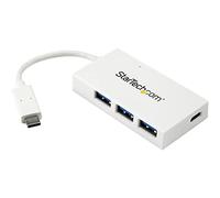 StarTech.com Hub USB-C à 4 Ports avec 1x USB-C & 3x USB-A SuperSpeed - Alimenté par Bus - Hub USB 3.0 Portable - USB 3.2 Gen 1 (5Gbps) Type-C - Blanc
