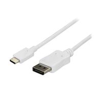 StarTech 6ft/1.8m USB C to DisplayPort 1.2 Cable 4K 60Hz, USB-C to DisplayPort Adapter Cable HBR2, USB Type-C DP Alt Mode to DP Monitor Video Cable, Works with Thunderbolt 3, White - USB-C Male to DP