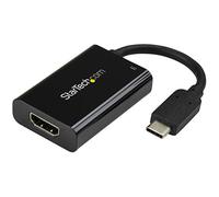 StarTech Adaptateur Actif USB-C vers HDMI 2.0, 4K 60Hz, 60W PD, 1080p, Noir | Convertisseur, HDCP 2.2/1.4, Charge Pass-Through, Compatible Thunderbolt 3, Écran