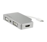 Startech Adaptateur de voyage audio/vidéo 4 en 1 - USB Type-C vers VGA, DVI, HDMI ou Mini DP - 4K (CDPVGDVHDMDP) - Adaptateur vidéo - USB-C mâle pour HD-15 (VGA), DVI-D, HDMI, Mini DisplayPort femelle
