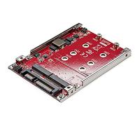StarTech Adaptateur M.2 SATA vers SATA 2,5 pouces avec RAID (S322M225R) | Double slot, TRIM, Convertisseur hôte, 2230 2242 2260 2280 et B+M, SMART, 6 Gbps