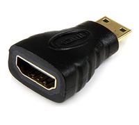StarTech Adaptateur Mini HDMI vers HDMI, 4K 30Hz, F vers M, Noir (HDACFM) | Dock non applicable, Connecteurs plaques or, HDMI 1.4, Femelle vers Mâle, Compact, Blindage EMI